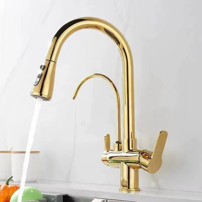 faucet 3 line gold